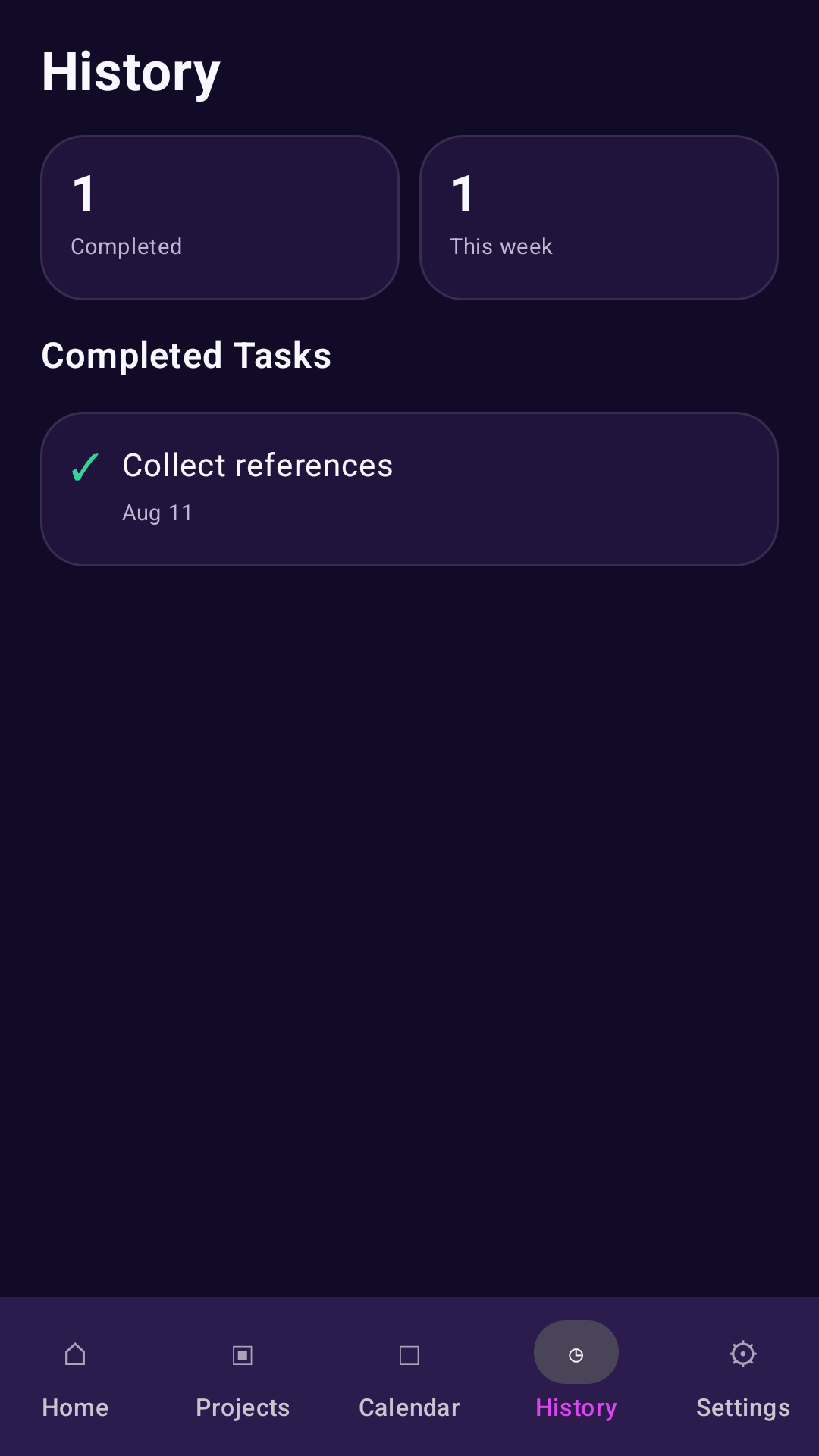 Sketch Reminder history